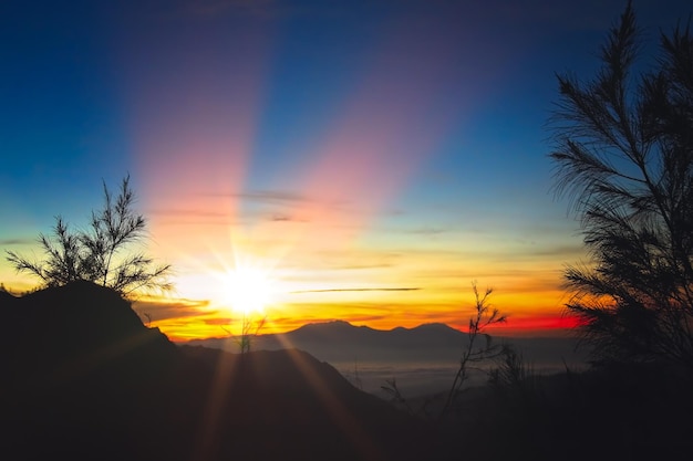 Aube sur Gunung Bromo à Java