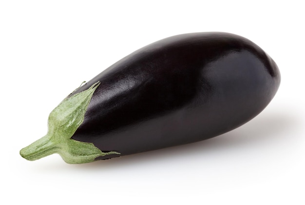 Aubergine isolé sur fond blanc avec un tracé de détourage