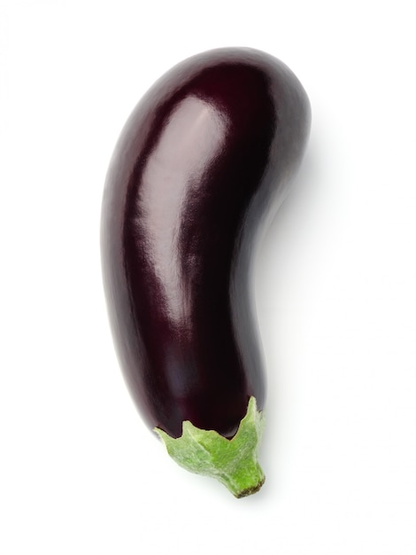 Aubergine isolé sur fond blanc. Vue ci-dessus