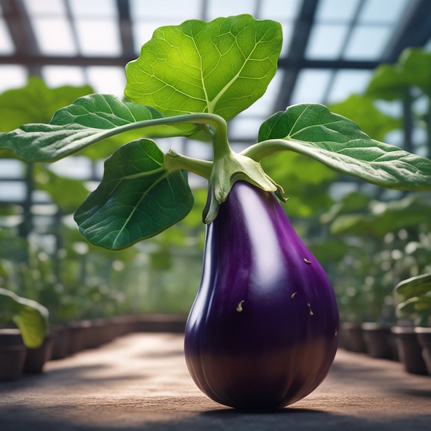 Aubergine sur papier sur fond blanc