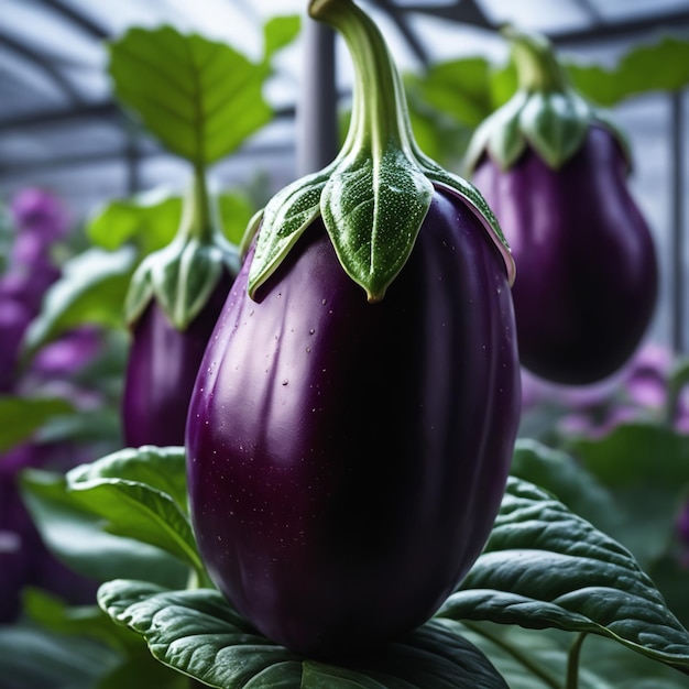 Aubergine sur papier sur fond blanc