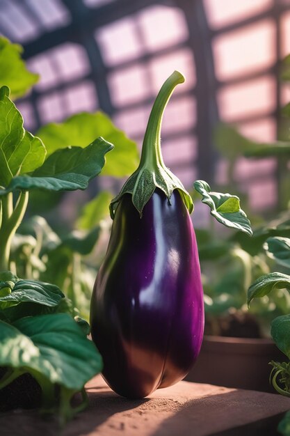 Aubergine sur papier sur fond blanc