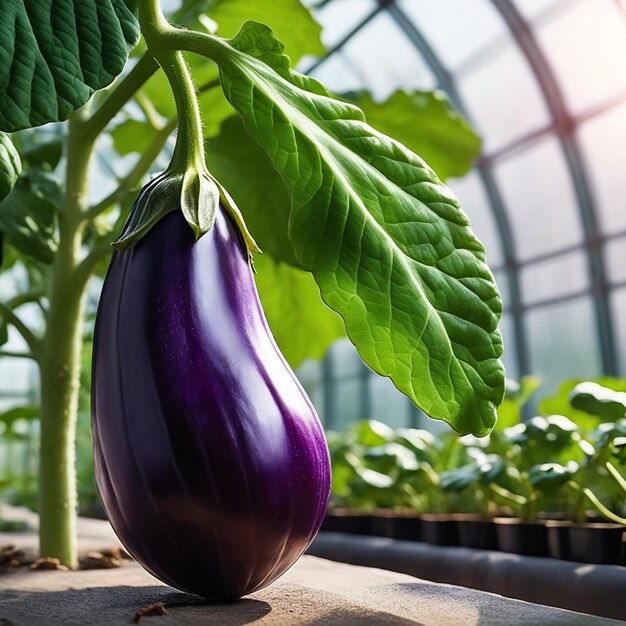 Aubergine sur papier sur fond blanc