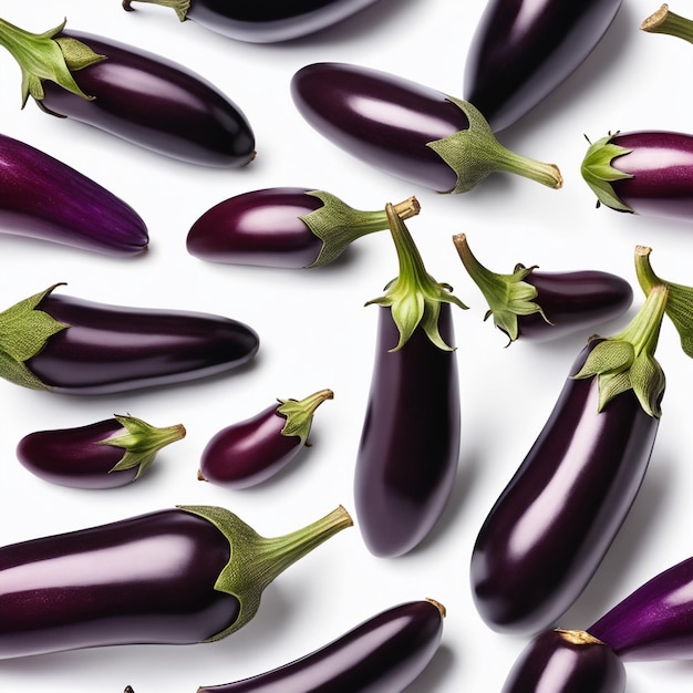 Aubergine sur papier sur fond blanc