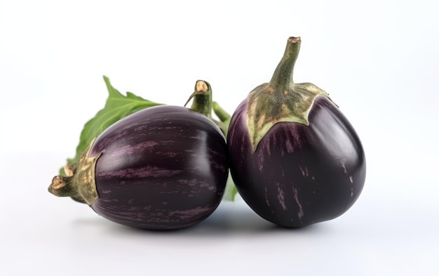 Une aubergine violette en gros plan isolée sur fond blanc des légumes frais générés par ai