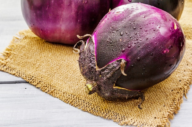 Aubergines rondes biologiques fraîches "Helios"