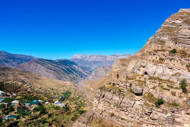 Aul ghost Kahib Daghestan village abandonné dans les montagnes du Caucase