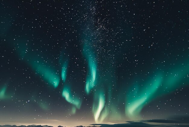 Les aurores boréales et le ciel étoilé la nuit