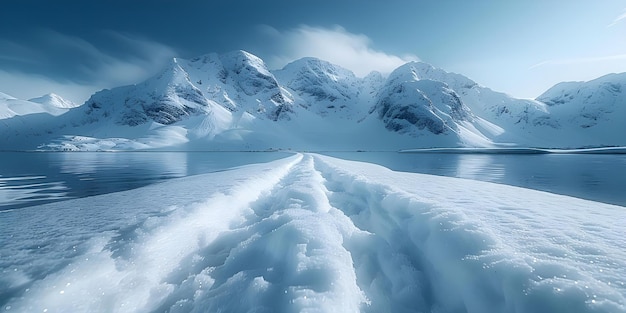 Les aurores boréales dansantes éclairent les montagnes enneigées et se reflètent dans l'eau, créant un paysage hivernal époustouflant en Norvège.