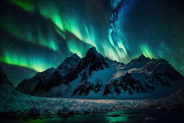 Aurores boréales également appelées aurores boréales ou aurores boréales dans le nord de la norvège