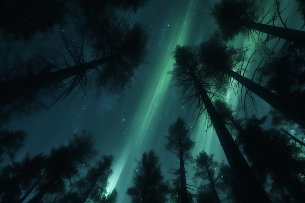 Aurores boréales peignant le ciel nocturne