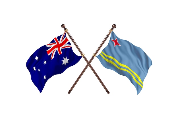 Australie contre Aruba Flags Background