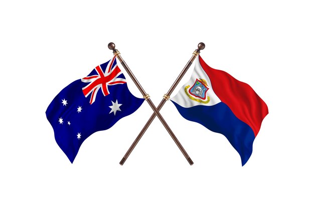 Australie contre fond de drapeaux de Sint Maarten