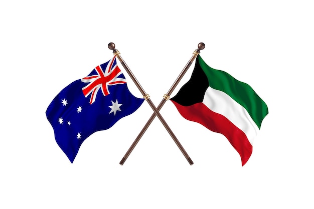 Australie contre Koweït Flags Background