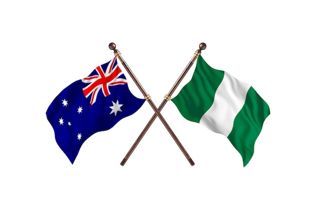 Australie contre Nigeria Flags Background