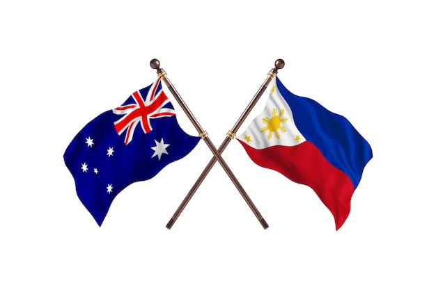 Australie contre Philippines fond de drapeaux