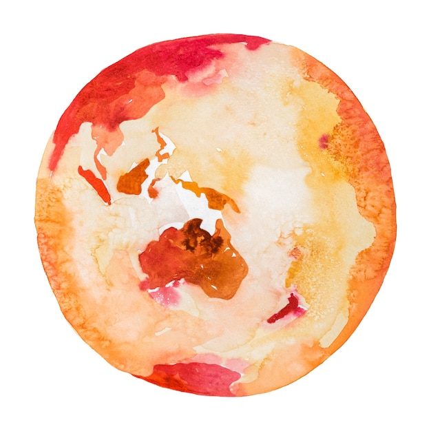 L'Australie sur le globe. Planète Terre. Aquarelle.