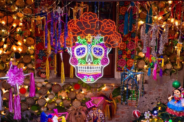 Autel de dia de muertos à Oaxaca Mexique