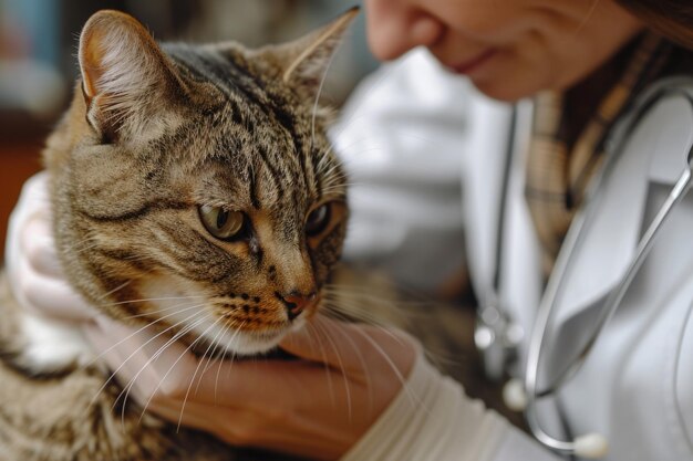 Photo l'auto-traitement et les soins de votre chat à la maison