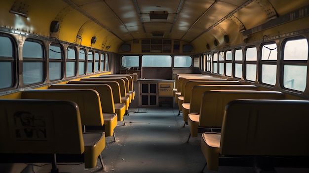 Autobus scolaire intérieur générative ai