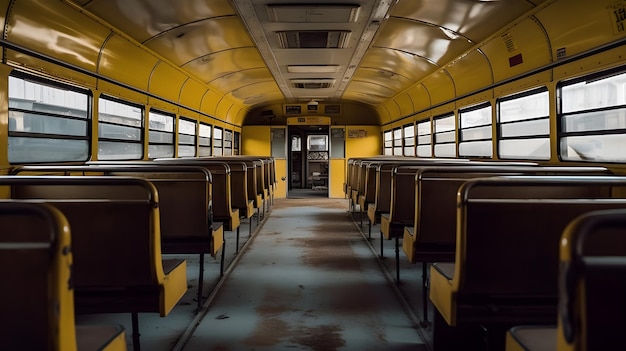 Autobus scolaire intérieur générative ai