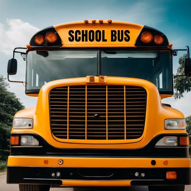 Photo autobus scolaire retour à l'école