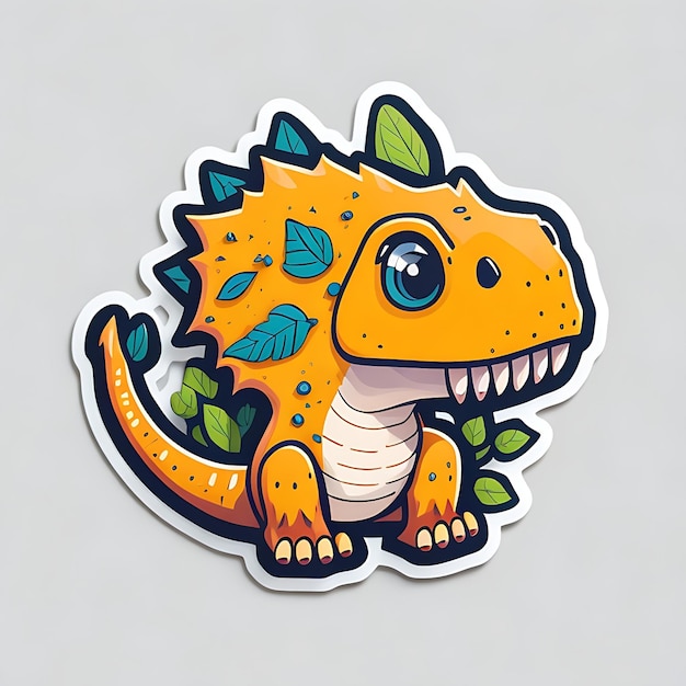 Un autocollant Un adorable mignon autocollants TRex adorable adorable fantaisiste AI Genareted