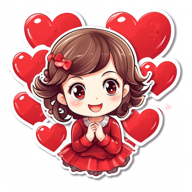 autocollant de dessin animé pour la Saint-Valentin autocollant de style dessin animé