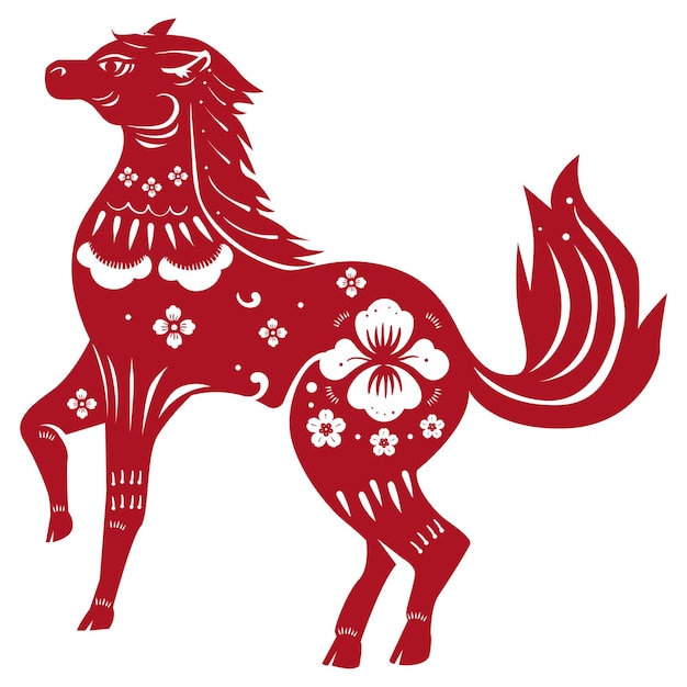 Autocollant du signe du zodiaque de l'animal rouge