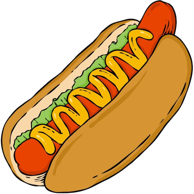 Un autocollant de hot-dog délicieux en png