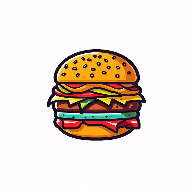 Photo autocollant d'illustration du logo du burger