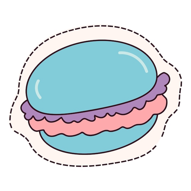 Photo un autocollant kawaii d'un ensemble coloré une illustration donne vie au doux charme d'un macaron