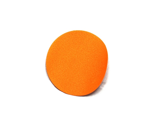 Autocollant papier orange sur fond blanc