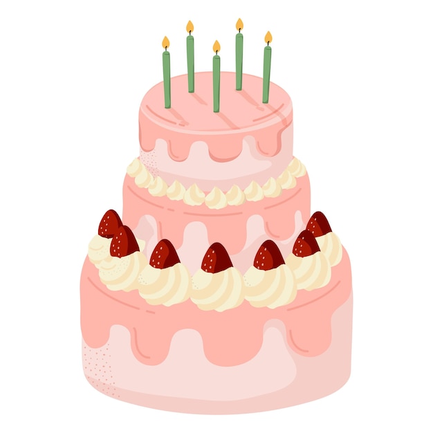 Un autocollant png de gâteau avec une illustration mignonne et un fond transparent