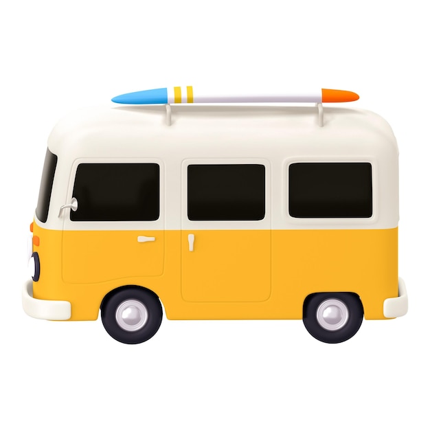 Autocollant png transport dessin animé 3D fond transparent
