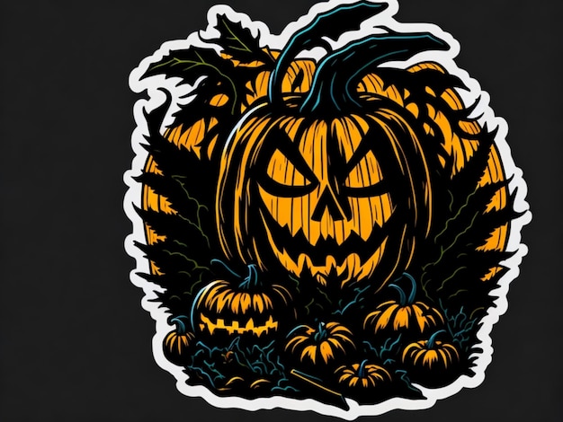 Un autocollant de pompage d'Halloween pour t-shirt