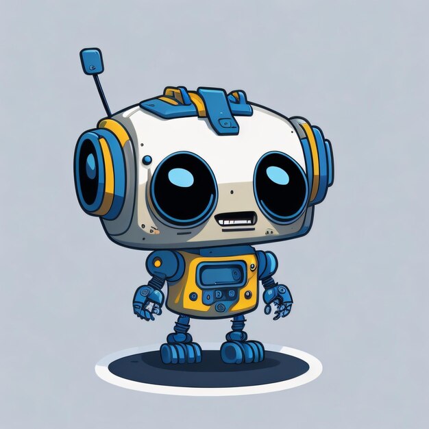 Autocollant robot mignon 10