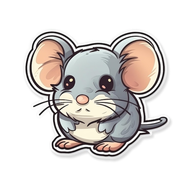 Autocollant de souris isolé ai généré