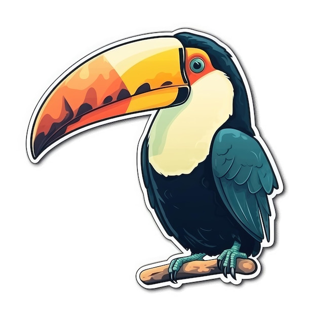 Autocollant Toucan isoler ai généré