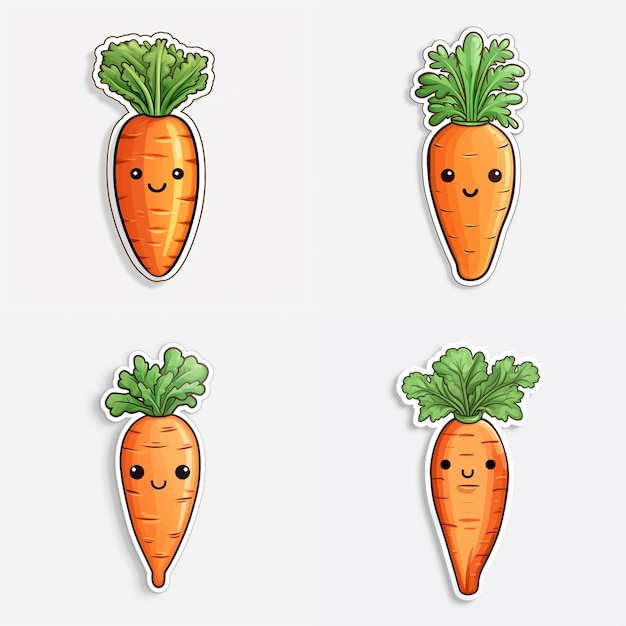 Photo des autocollants de carottes mignons