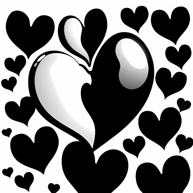 Photo autocollants en forme de cœur 3d cœurs abstraits avec différents dessins style en forme de coeur