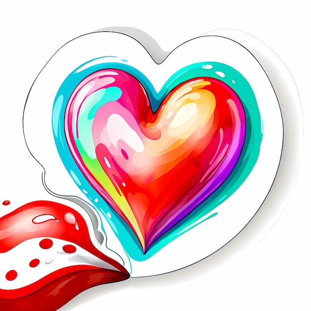 autocollants en forme de cœur 3D cœurs abstraits avec différents dessins style en forme de coeur