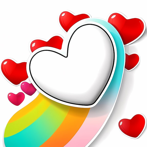 Photo autocollants en forme de cœur 3d cœurs abstraits avec différents dessins style en forme de coeur