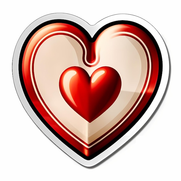 Des autocollants en forme de cœur Cœurs 3D avec des dessins différents Set d' autocollants de style dessin animé en forme de coeur