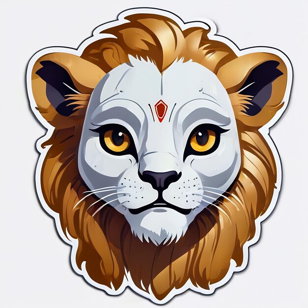 Photo autocollants de lion mignon dessin animé de lion 3d illustration autocollants pour enfants autocollants mignons