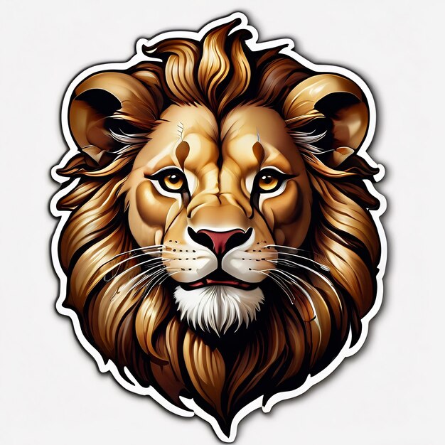 Photo autocollants de lion mignon dessin animé de lion 3d illustration autocollants pour enfants autocollants mignons