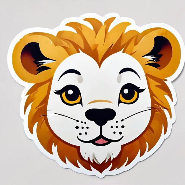 autocollants de lion mignon dessin animé de lion 3D illustration autocollants pour enfants autocollants mignons