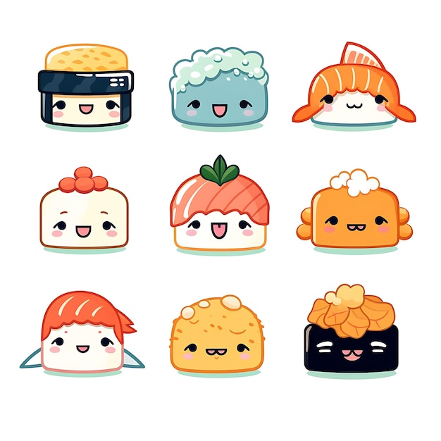 Photo des autocollants de sushis mignons pour les amateurs de sushis ajoutez une touche de kawaii à vos objets personnels