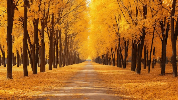 Automne doré dans la forêt du parc