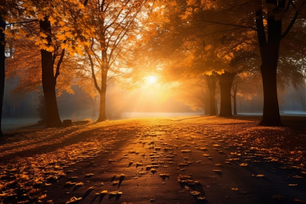 L'automne glorieux Une symphonie visuelle des couleurs de l'automne dans le parc